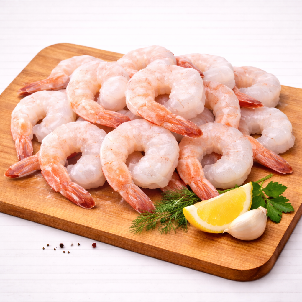 Креветка 26-30 в/м  очищен. глаз.на хвосте7% IQF( Индия) 10*1 10кг