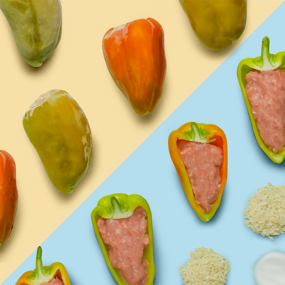 Перец фаршированный из мяса индейки