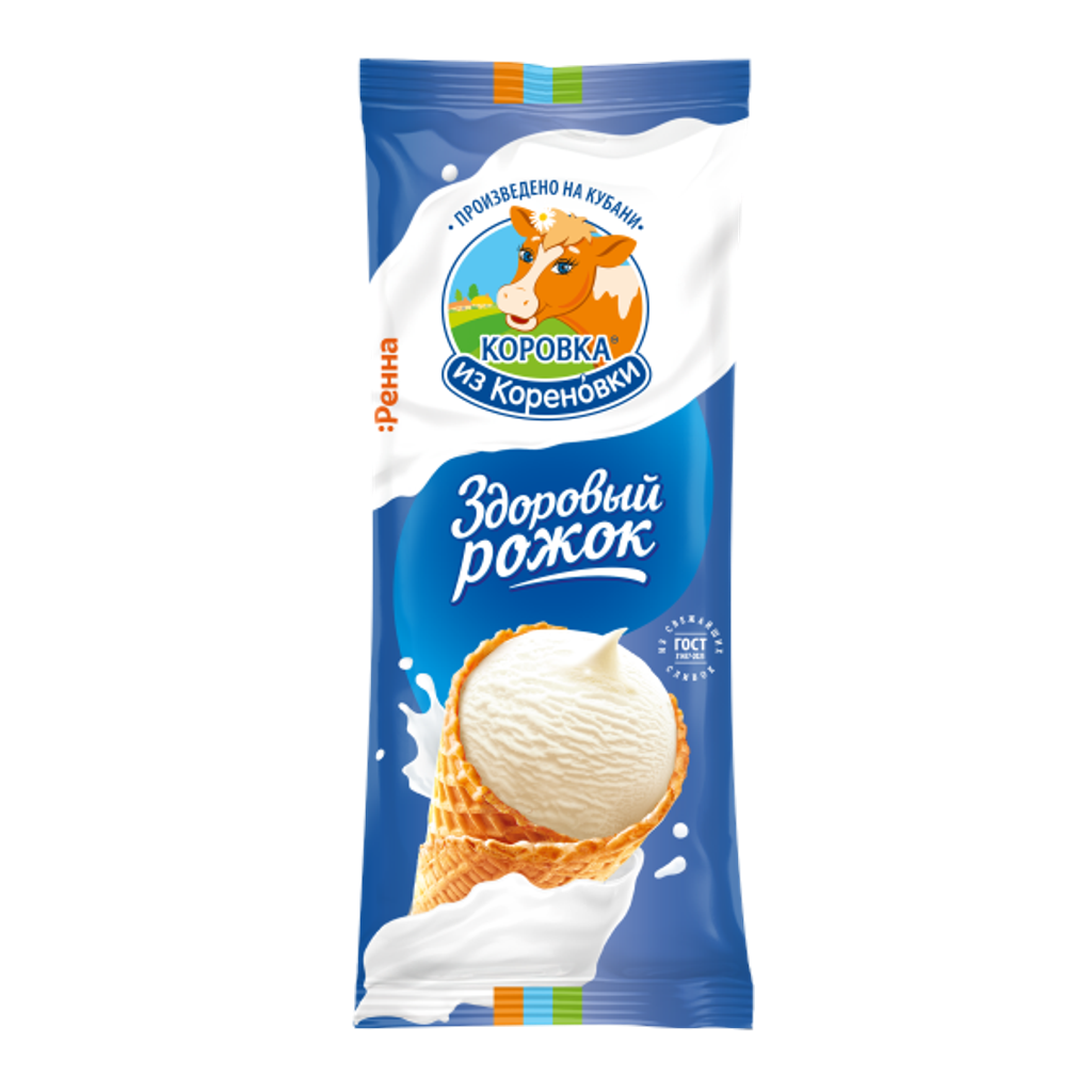 Мороженое пломбир ванильный в вафельном рожке 15%