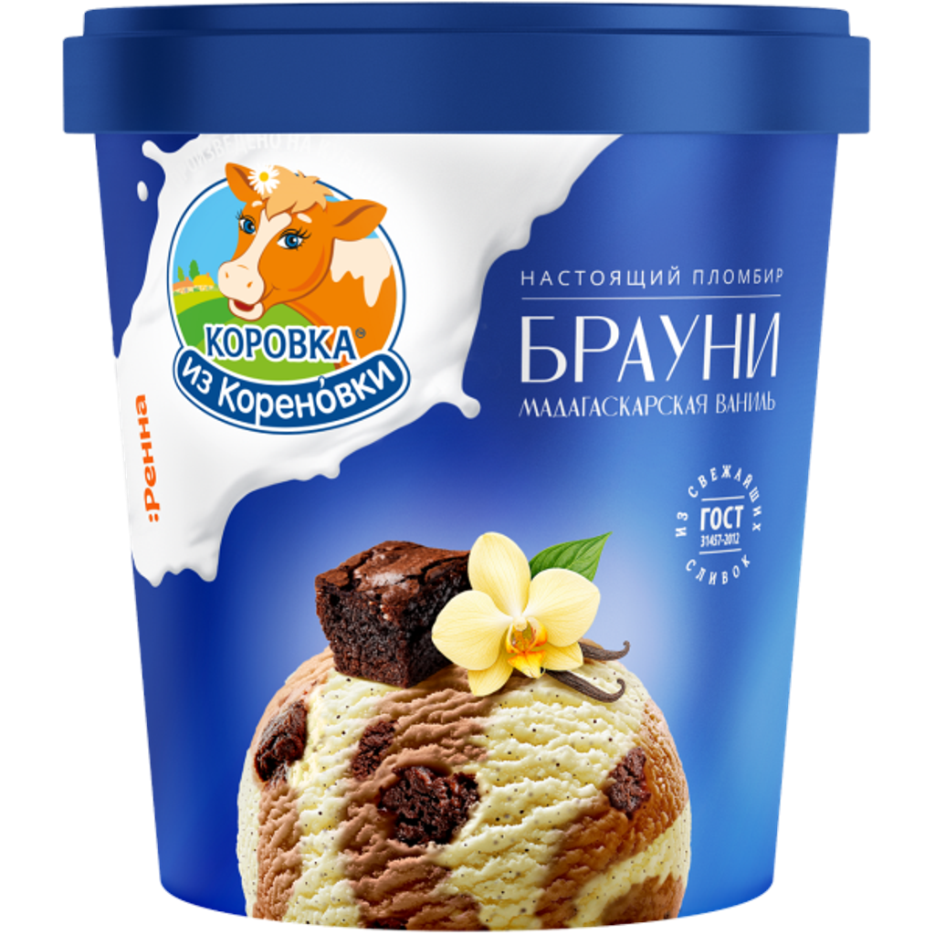 Мороженое пломбир ванильное и шоколадное со вкусом печенье