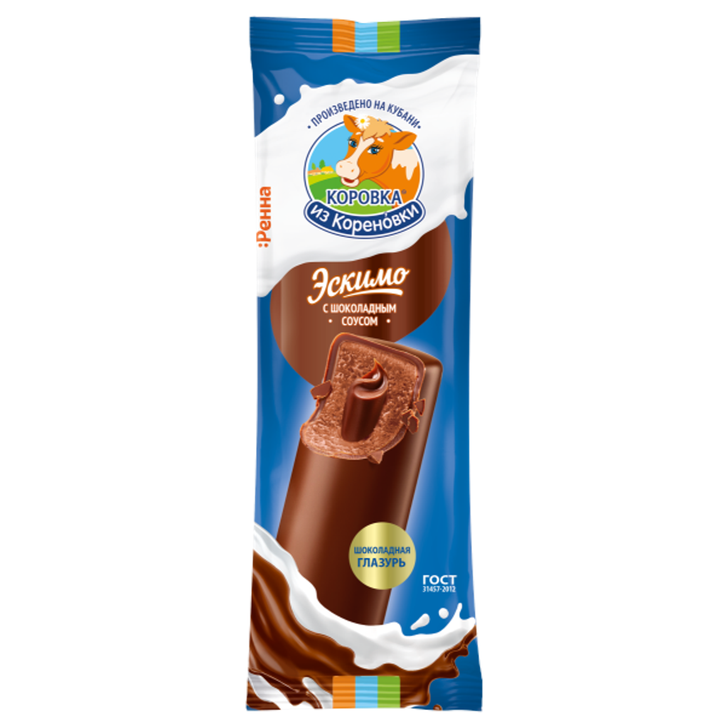 Мороженое эскимо пломбир шоколадный с молоком сгущенным с ка.
